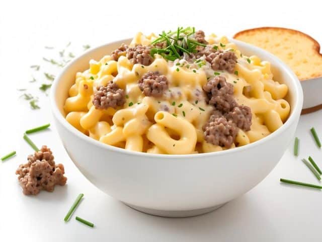 Mac'n'cheese aux boeuf et trois fromages