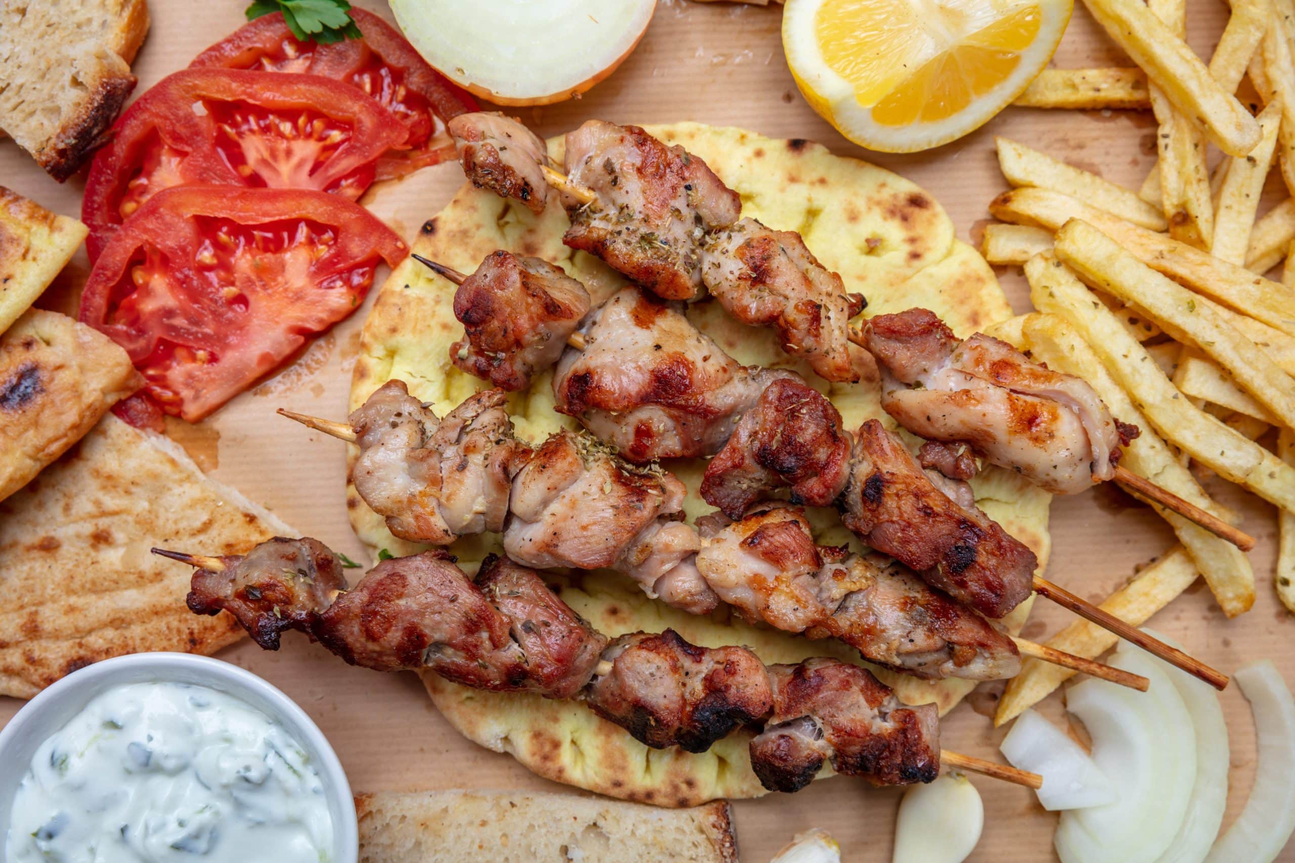 Brochette de poulet souvlaki