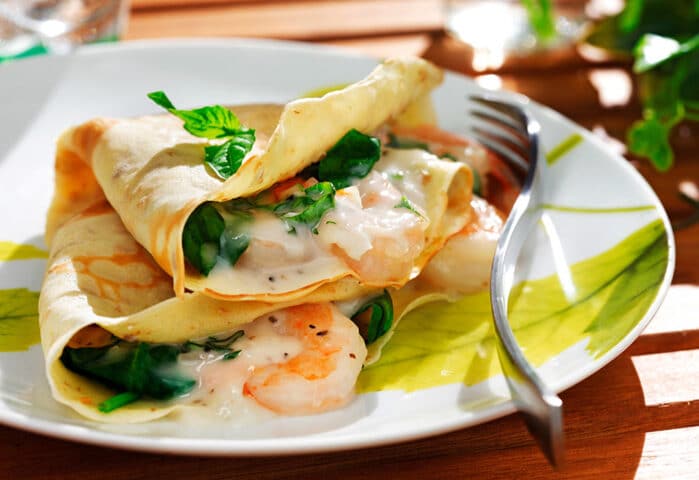 Crêpes farcies aux fruits de mer