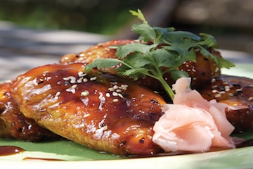 Escalope de volaille grillée et marinée au soya et gingembre