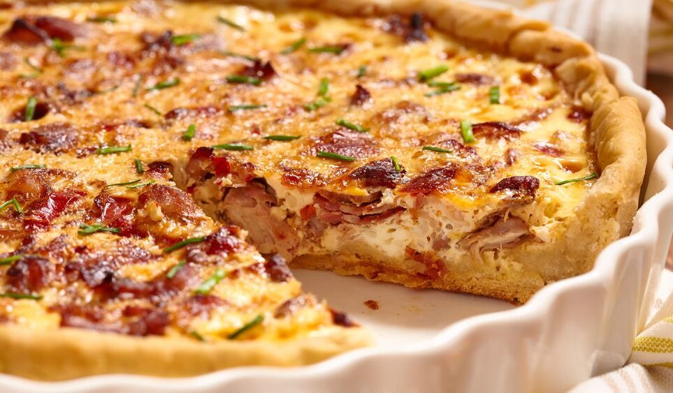 Quiche  aux poireaux et lardons