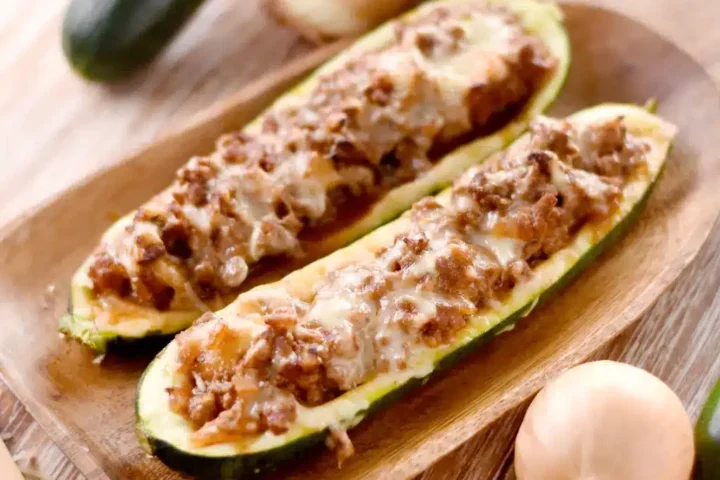 Courgette farcies à la viande et légumes