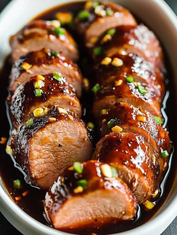 Filet mignon de porc sauce miel et ail